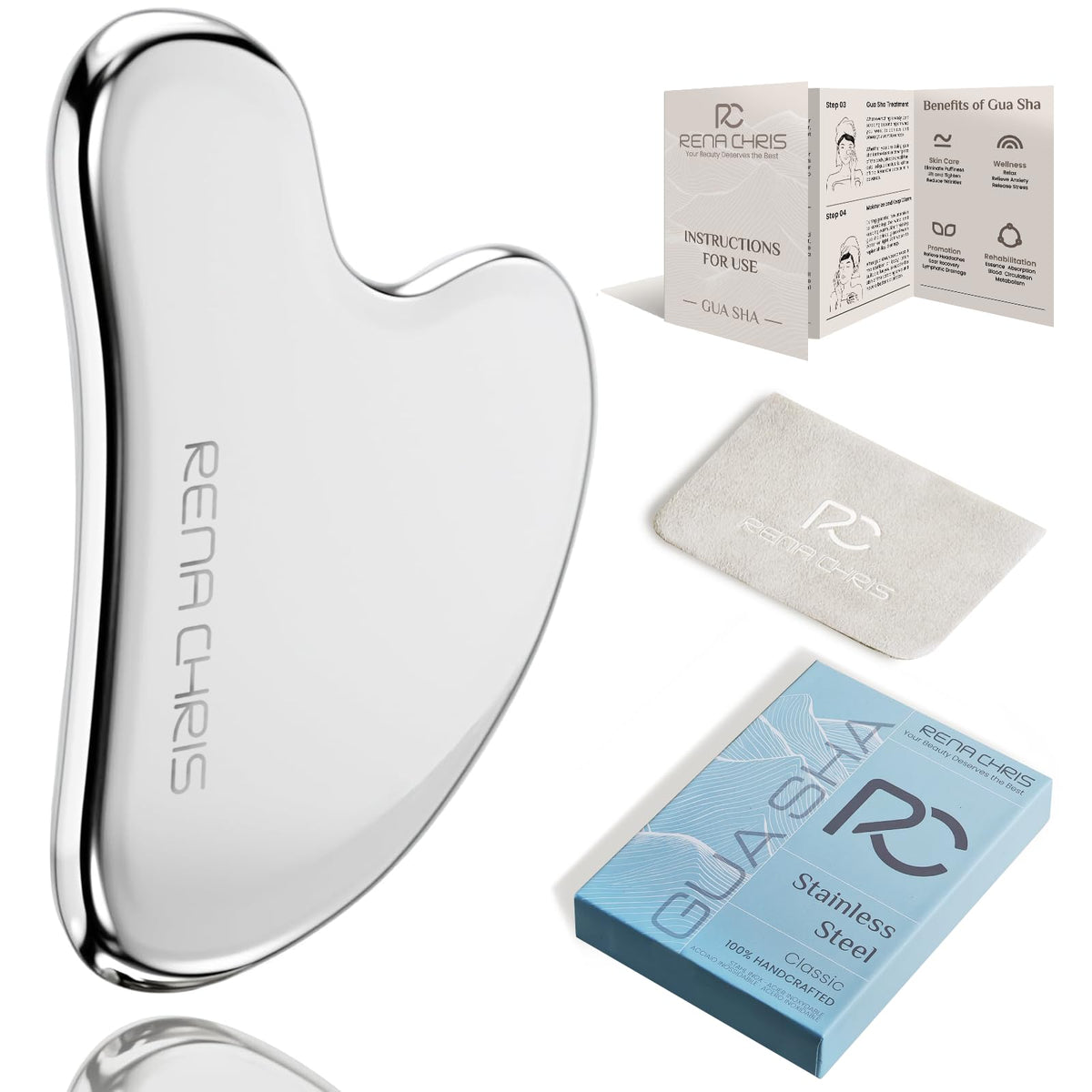 Gua sha en acier inoxydable