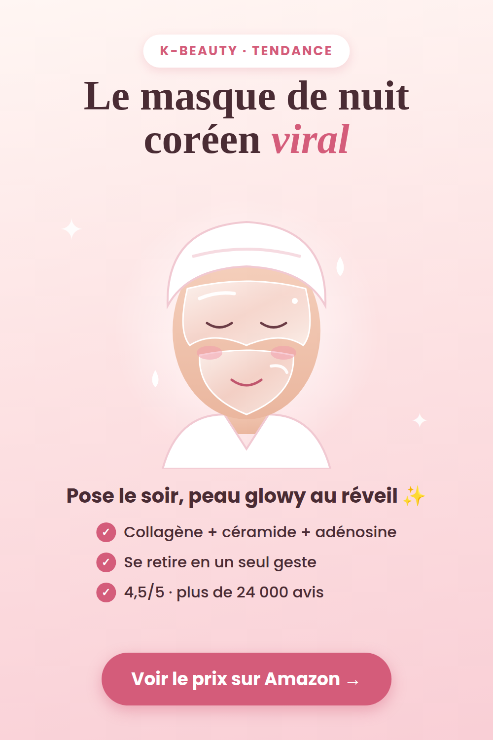 Masque de nuit coréen au collagène