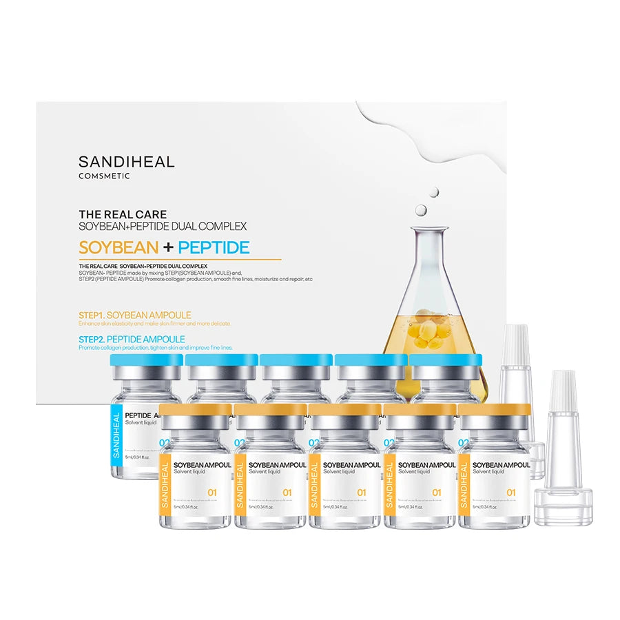 SANENDI Blue Copper Peptide Hyaluronic Acid Serum CICA B5 Face Care HA Korean Skin Care Solution 10Vials Beauty Salon Products
