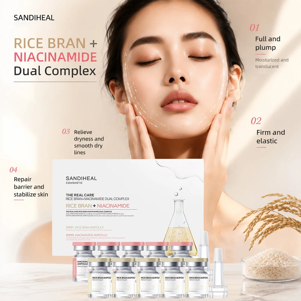 SANENDI Blue Copper Peptide Hyaluronic Acid Serum CICA B5 Face Care HA Korean Skin Care Solution 10Vials Beauty Salon Products