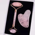 Kit rouleau et gua sha en quartz rose dans son coffret – Tokyo Éclat
