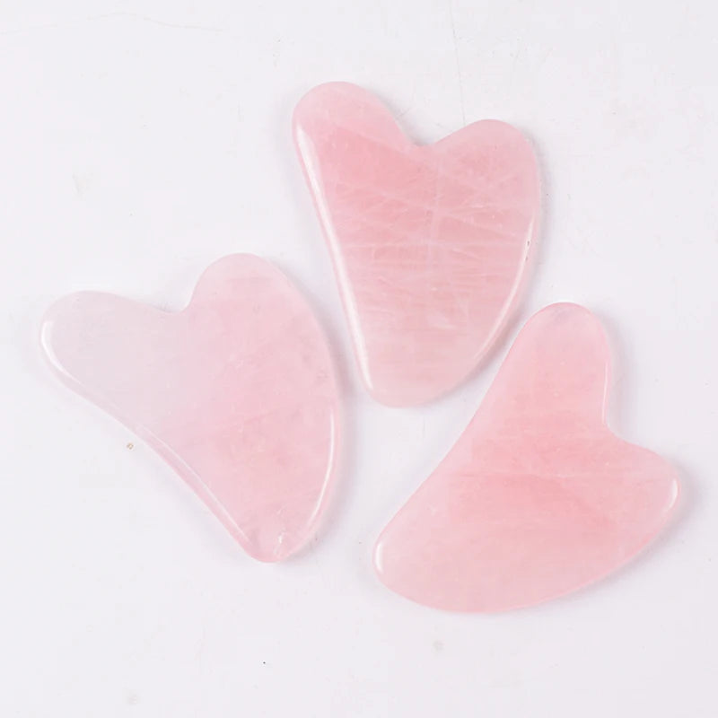 Gua sha en quartz rose véritable