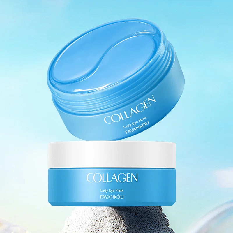 Pot de patchs yeux hydrogel au collagène ouvert