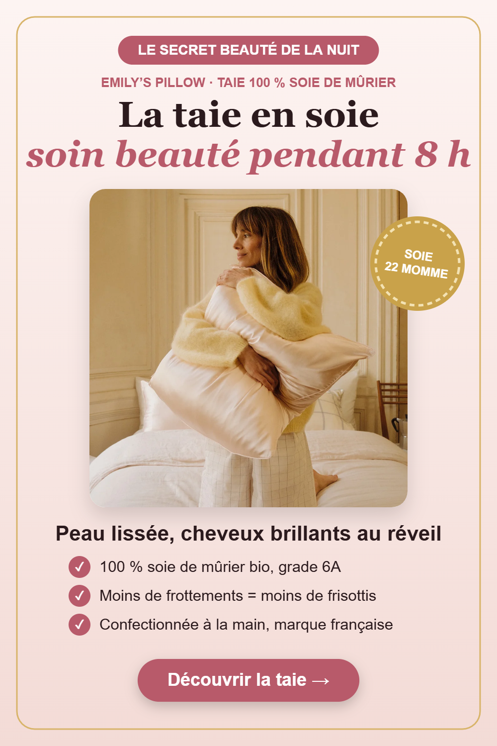 Taie d'oreiller en soie Emily's Pillow