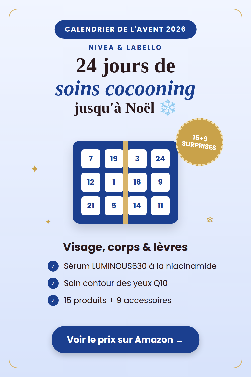 Calendrier de l'Avent NIVEA 2026